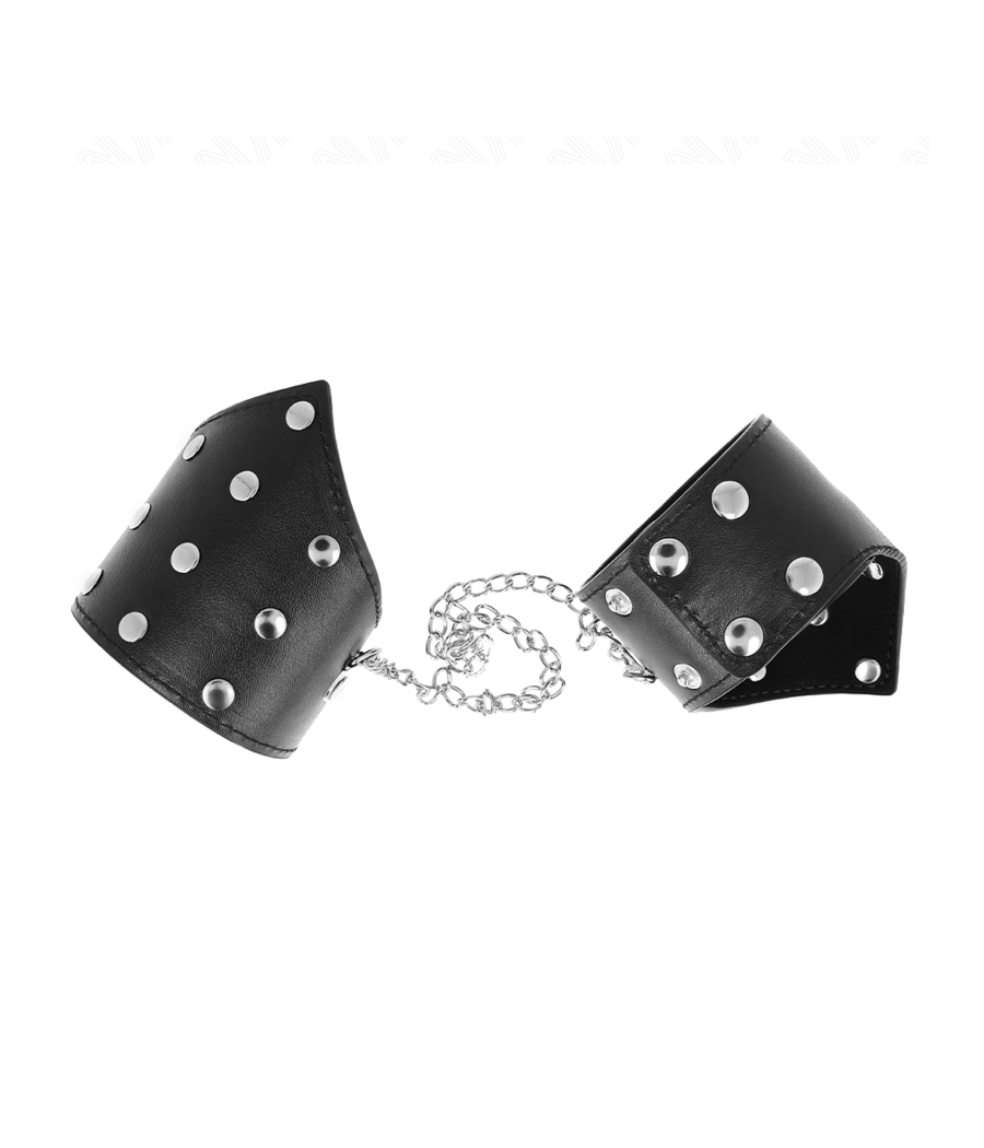 KINK - SCHWARZE ARMBÄNDER IM POINT-STIL MIT KETTE, VERSTELLBAR 17-23 CM X 8,5 CM