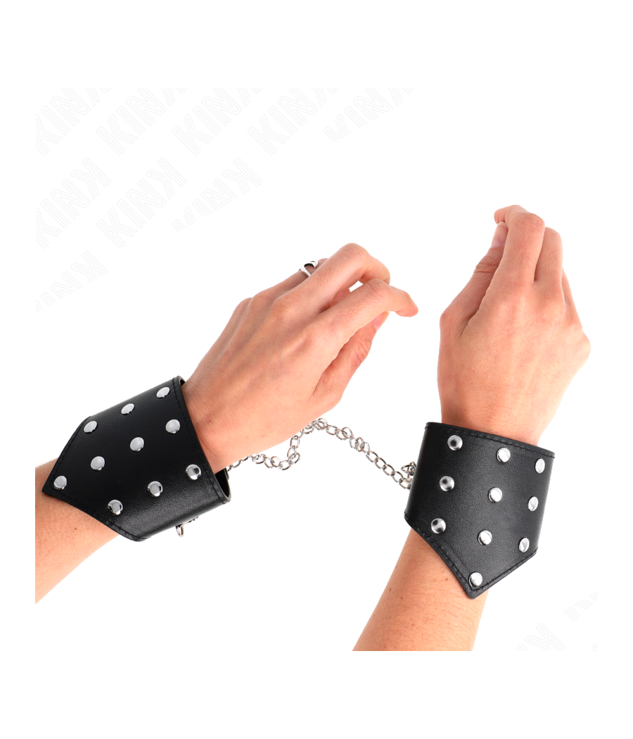 KINK - SCHWARZE ARMBÄNDER IM POINT-STIL MIT KETTE, VERSTELLBAR 17-23 CM X 8,5 CM