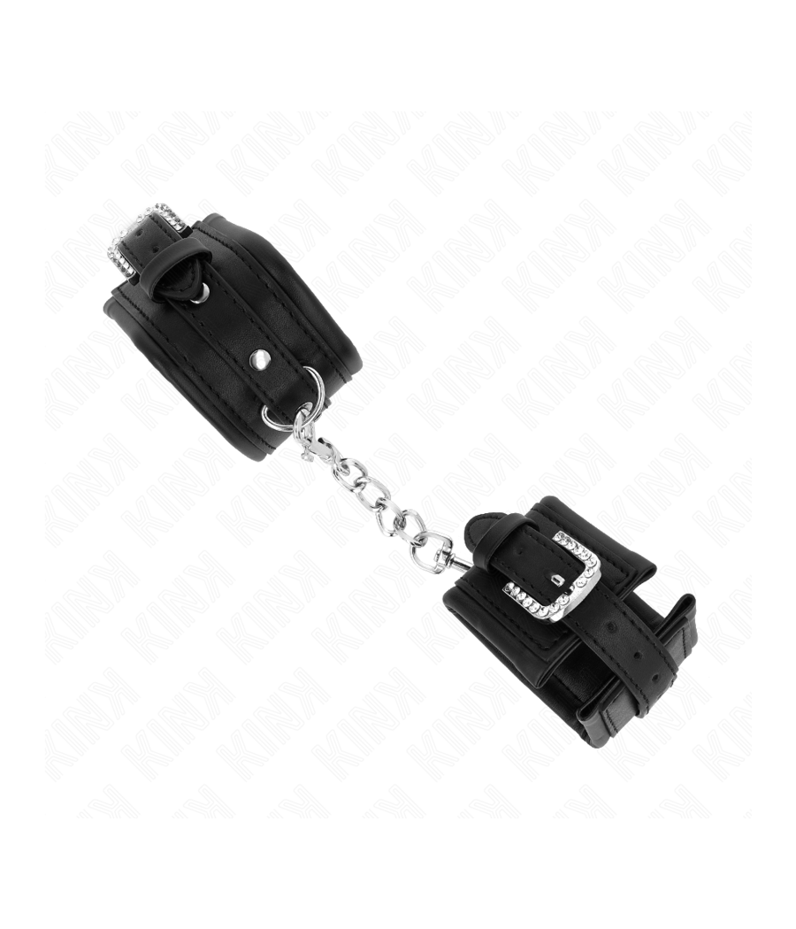 KINK - RETENÇÕES DE PULSO COM FIVELA DE RHINESTONE PRETO AJUSTÁVEIS 25-32 CM X 5,5 CM