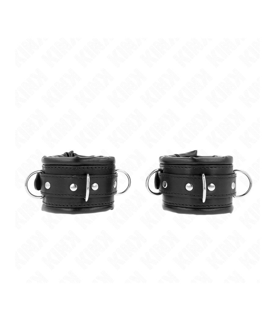 KINK - APPUI-POIGNETS LOURDS DOUBLÉS DE FOURRURE NOIRE RÉGLABLES 20-30 CM X 6 CM