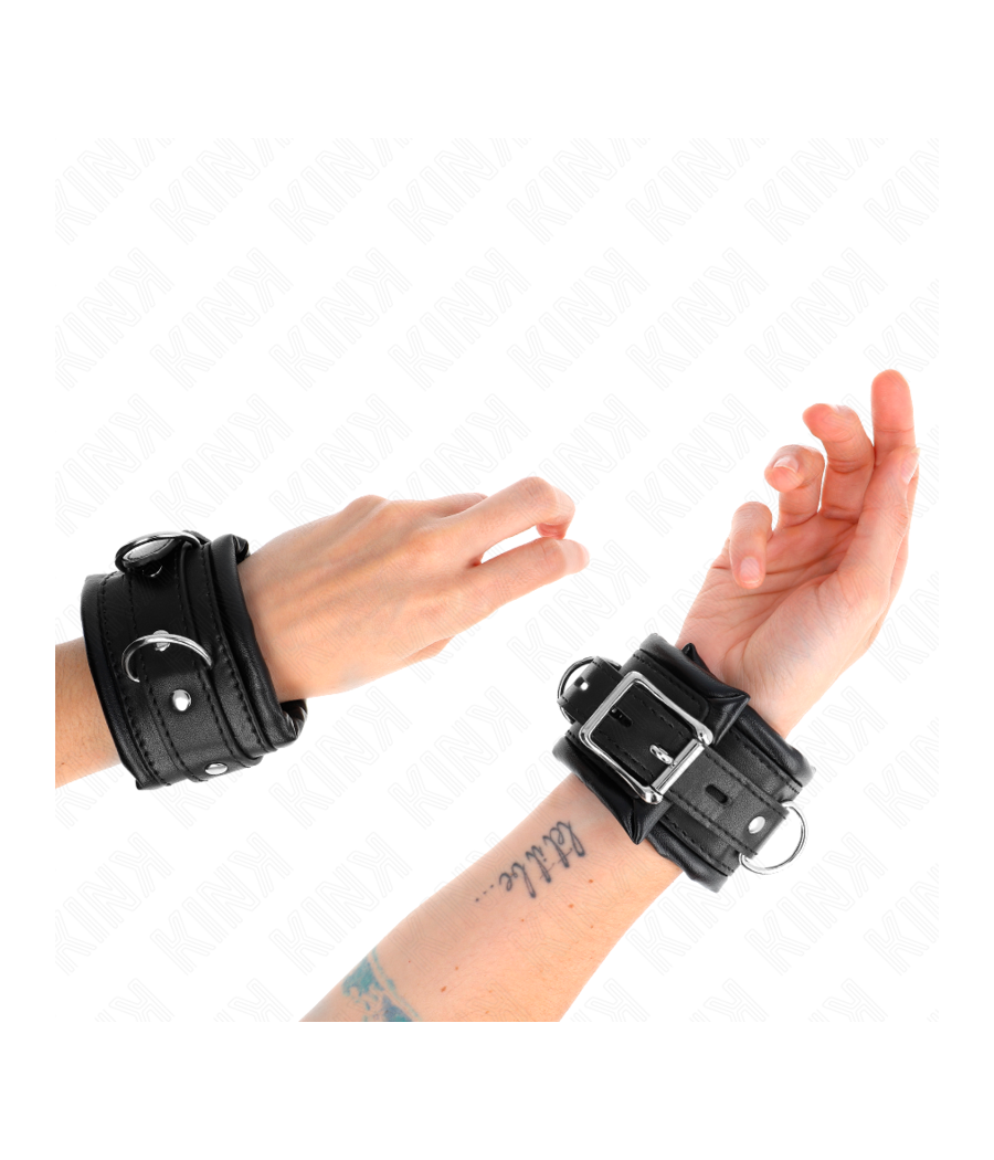 KINK - SCHWERE HANDGELENKSFESSELN MIT SCHWARZEM PELZFUTTER, VERSTELLBAR 20-30 CM X 6 CM