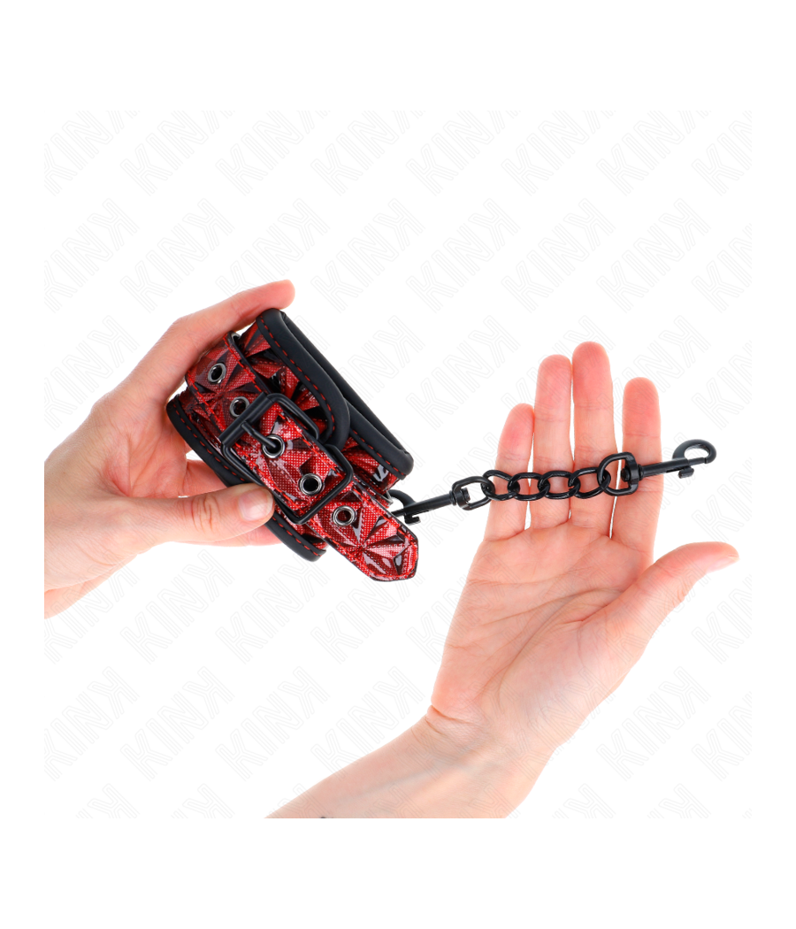 KINK - PULSO PADRÃO DIAMANTE VERMELHO ESCURO AJUSTÁVEL 17-26 CM X 5,5 CM