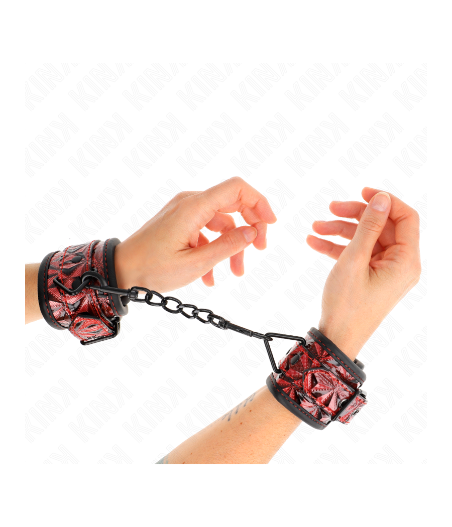 KINK - RESISTENZA DA POLSO CON MOTIVO A DIAMANTI ROSSO SCURO REGOLABILE 17-26 CM X 5,5 CM