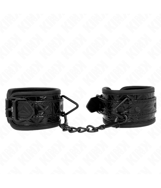 KINK - DIAMOND PATTERN WRIST RESTRAINTS BLACK ADJUSTABLE 17-26 CM X 5.5 CM