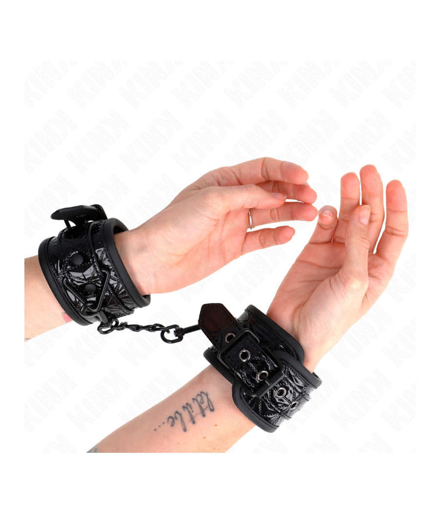 KINK - RESISTENZA DA POLSO CON MOTIVO A DIAMANTI NERO REGOLABILE 17-26 CM X 5,5 CM