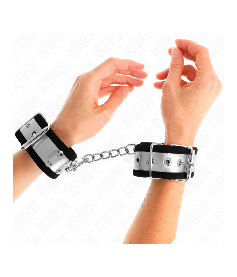 KINK - THIN WRIST RESTRAINTS BLACK / SILVER 30 X 4 CM