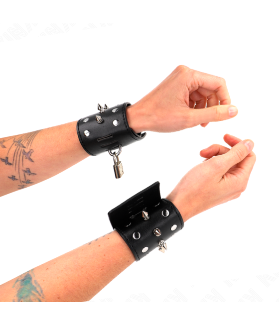 KINK - PUNK WRIST RESTRAINTS WITH SPIKES 25 X 6 CM