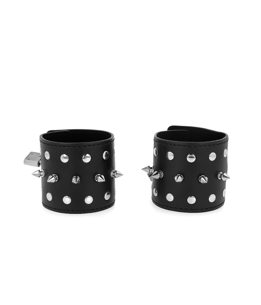 KINK - PUNK WRIST RESTRAINTS WITH SPIKES 25 X 6 CM
