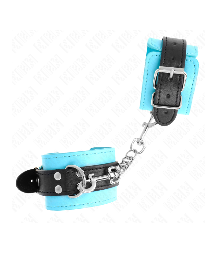 KINK - HAKEN-HANDFESSELN BLAU PELZGEFÜTTERT VERSTELLBAR 20-28 CM X 5,5 CM