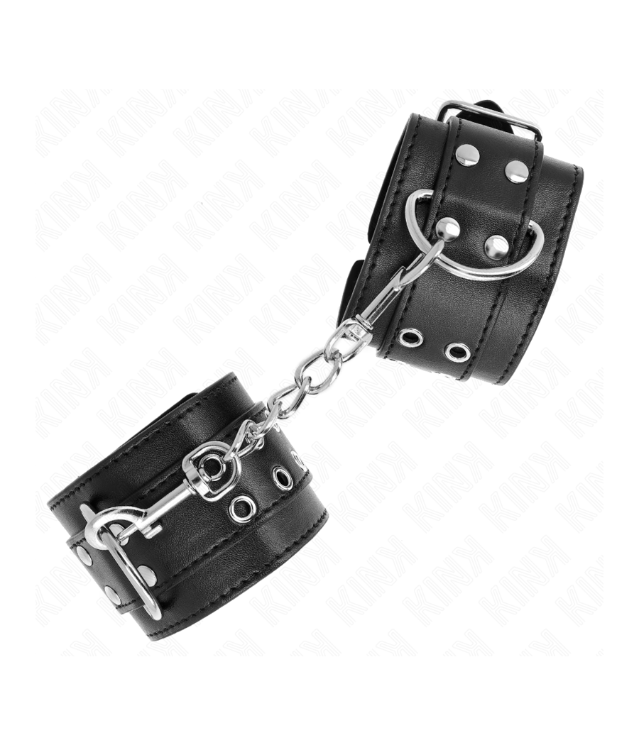 KINK - DOUBLE BUCKLE WRIST RESTRAINTS BLACK ADJUSTABLE 19-26 CM