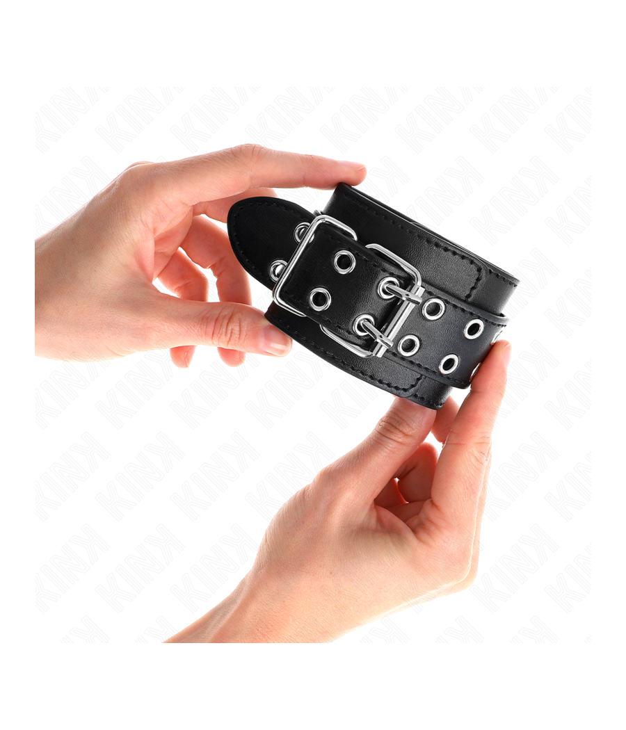 KINK - DOUBLE BUCKLE WRIST RESTRAINTS BLACK ADJUSTABLE 19-26 CM