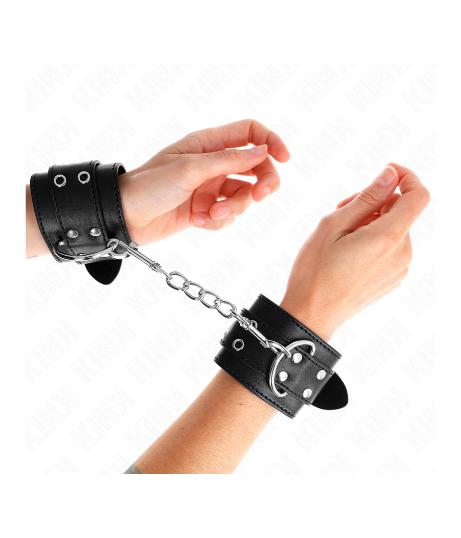 KINK - HANDGELENKFESSEL MIT DOPPELTER SCHNALLE SCHWARZ VERSTELLBAR 19-26 CM