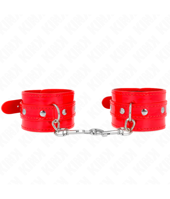 KINK - SHINY HAND CUFFS RED ADJUSTABLE 23-33 CM