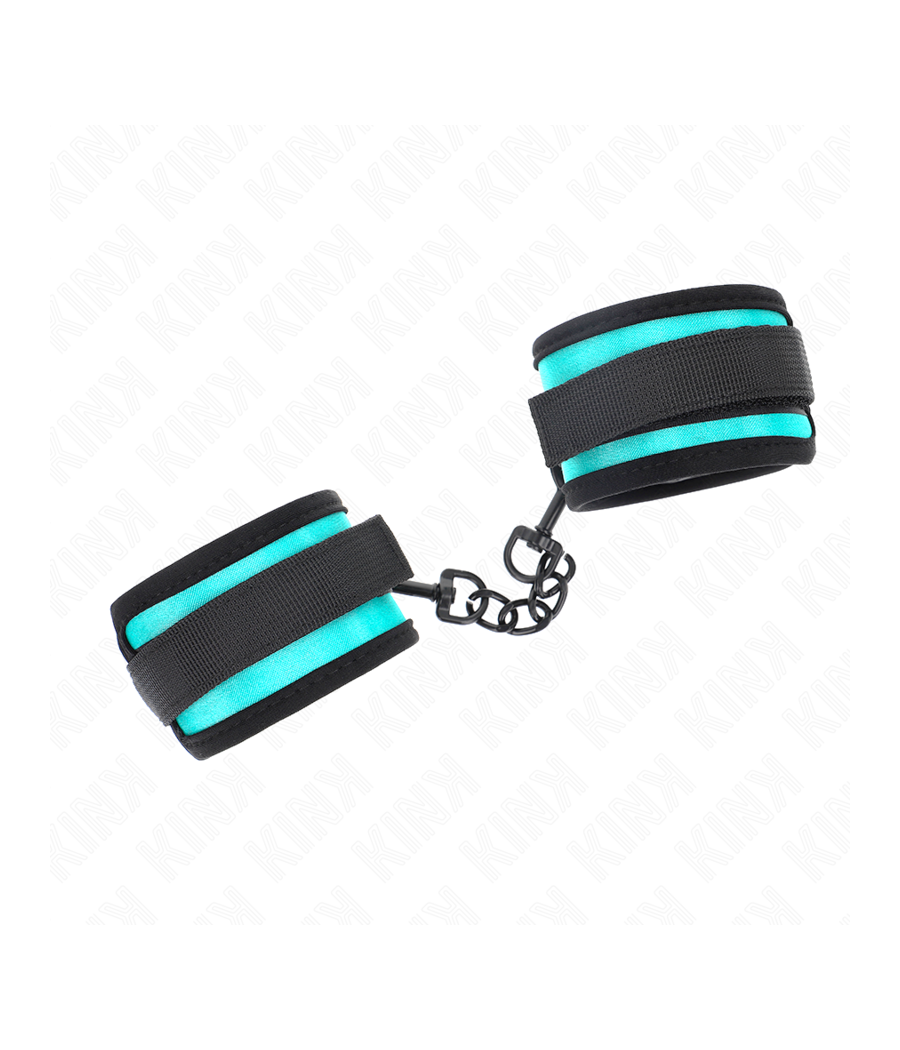 KINK - TENUTA DA POLSO IN NYLON CON GANCIO E LOOP NERO-BLU REGOLABILE 18-32 CM X 5 CM