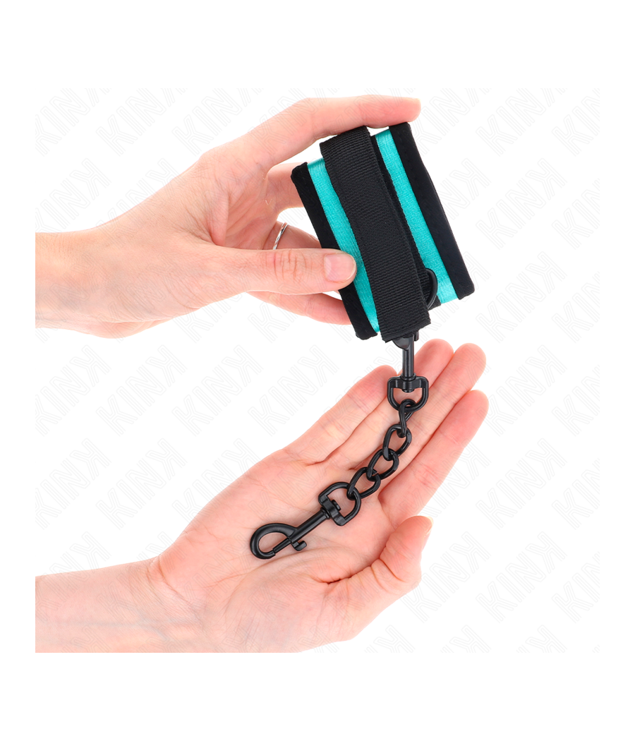 KINK - HOOK AND LOOP NYLON BIND WRIST RESTRAINTS BLACK-BLUE ADJUSTABLE 18-32 CM X 5 CM