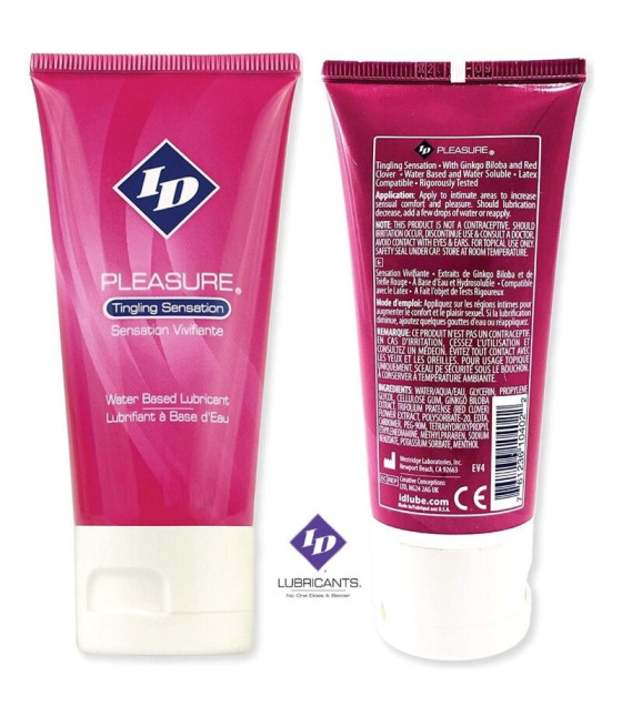 ID PLEASURE - WATER BASED LUBRICANT TINGING SENSATION TRAVEL TUBE 60 ML