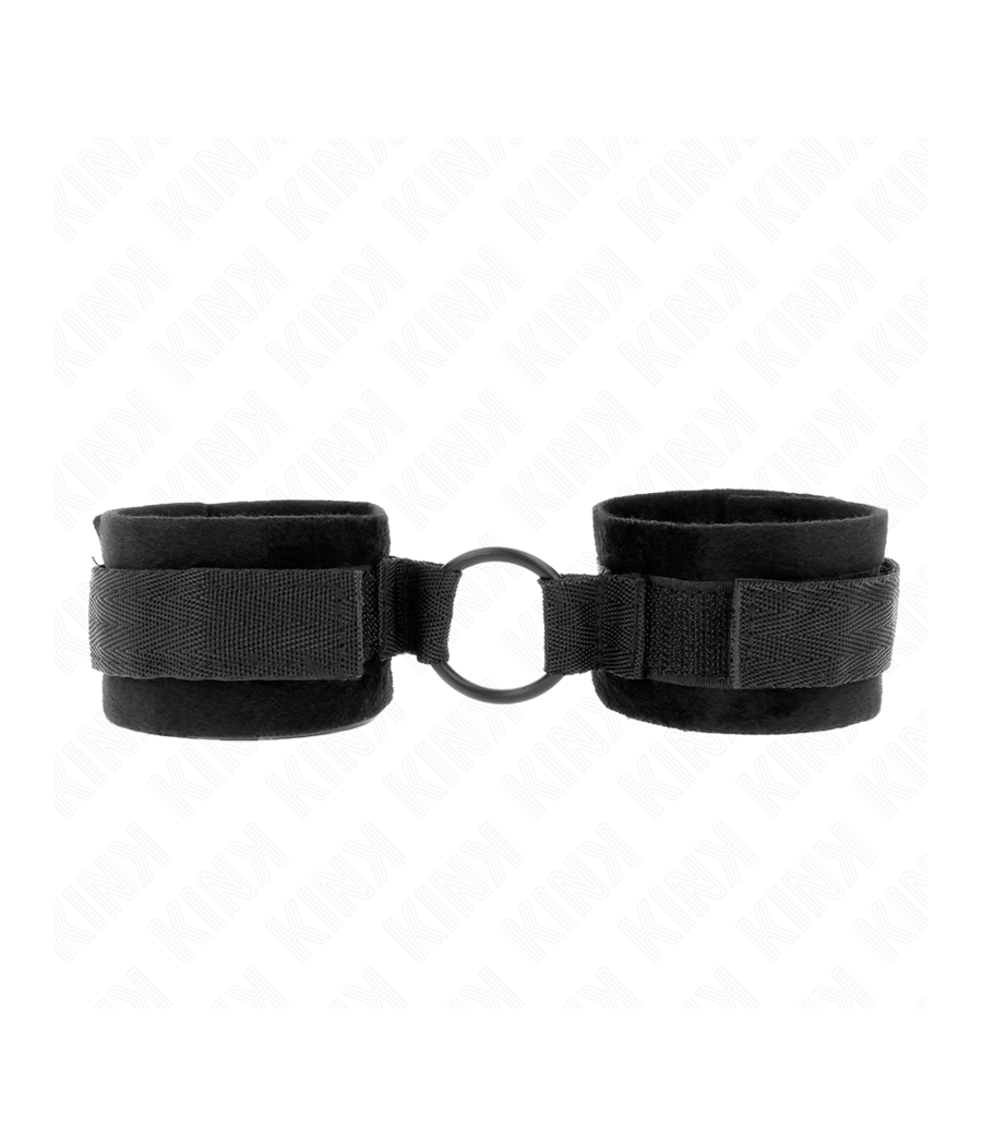 KINK - MANCHETTES DÉBUTANT FOURRURE 25 CM AVEC O-RING 4 CM NOIR AJUSTABLE 15-25 CM