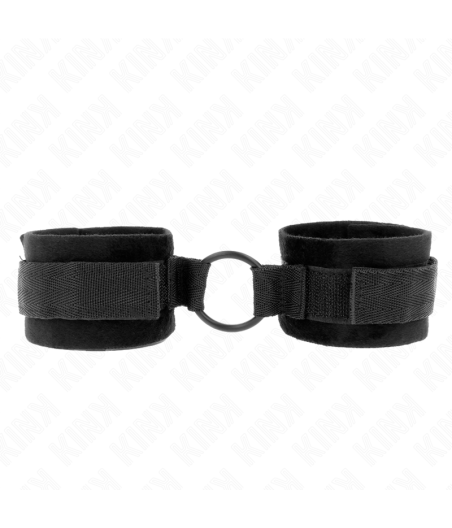 KINK - BEGINNER PELZ HANDMANSCHETTEN 25 CM MIT O-RING 4 CM SCHWARZ VERSTELLBAR 15-25 CM