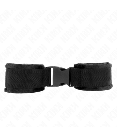 KINK - NYLON BIND-HANDFESSELN MIT KLETTVERSCHLUSS ROT-SCHWARZ MODELL 1 VERSTELLBAR 25-35 CM X 6 CM