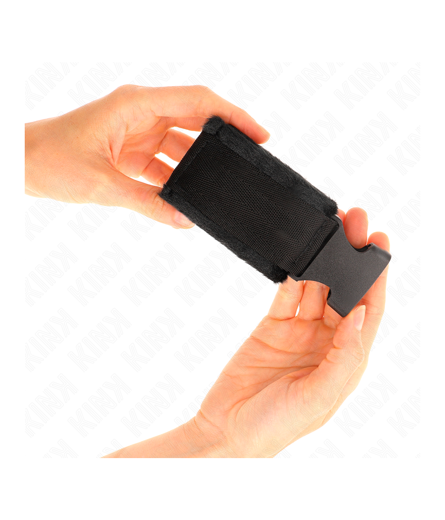 KINK - NYLON BIND-HANDFESSELN MIT KLETTVERSCHLUSS ROT-SCHWARZ MODELL 1 VERSTELLBAR 25-35 CM X 6 CM