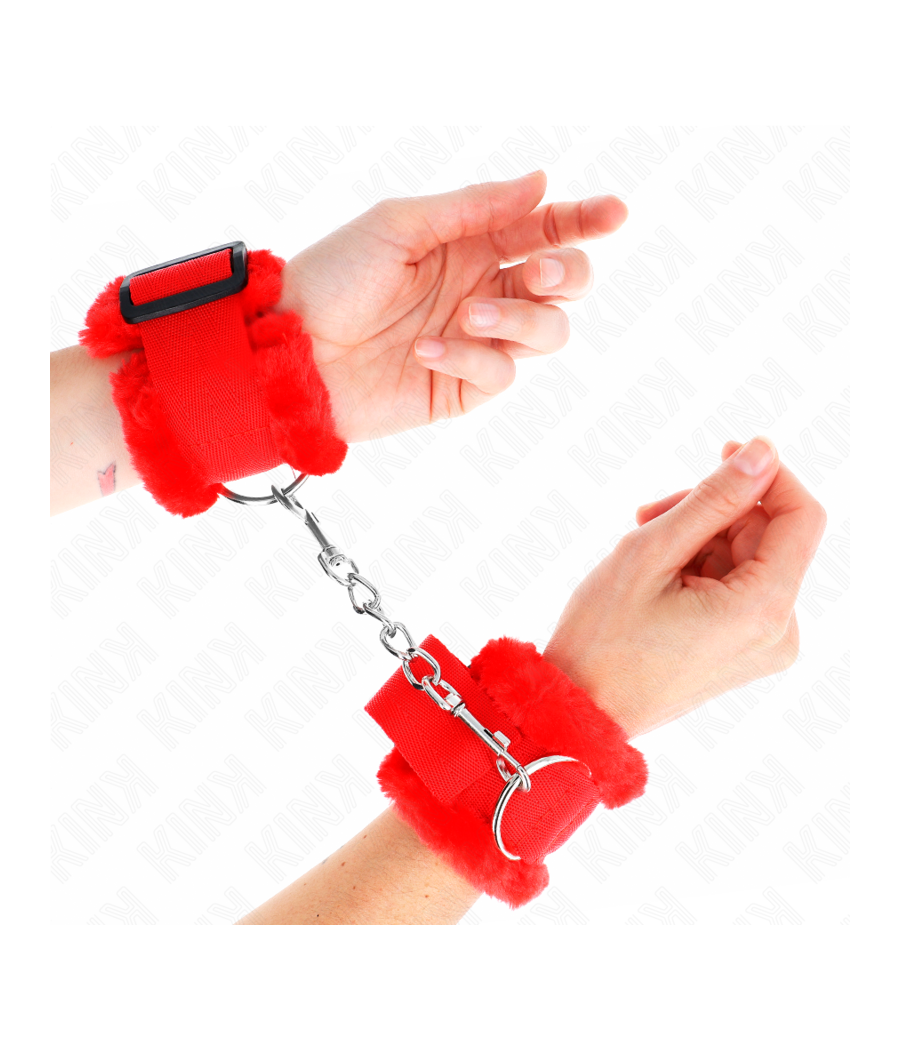 KINK - PULSO FORRO PELUDO VERMELHO AJUSTÁVEL 17-31 CM X 7 CM