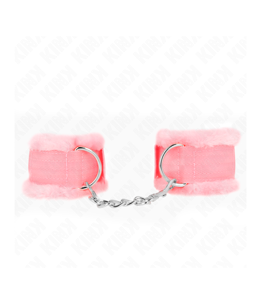 KINK - PELZGEFÜTTERTE HANDGELENKFESSELN ROSA VERSTELLBAR 17-31 CM X 7 CM