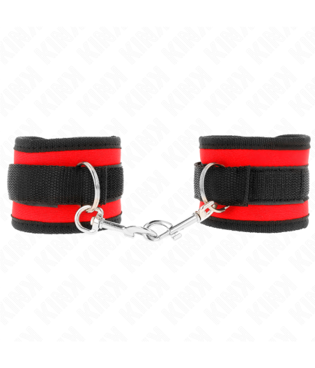 KINK - RETENÇÕES DE PULSO NYLON BIND HOOK&LOOP VERMELHO-PRETO MODELO 2 AJUSTÁVEL 18-35 CM X 6 CM