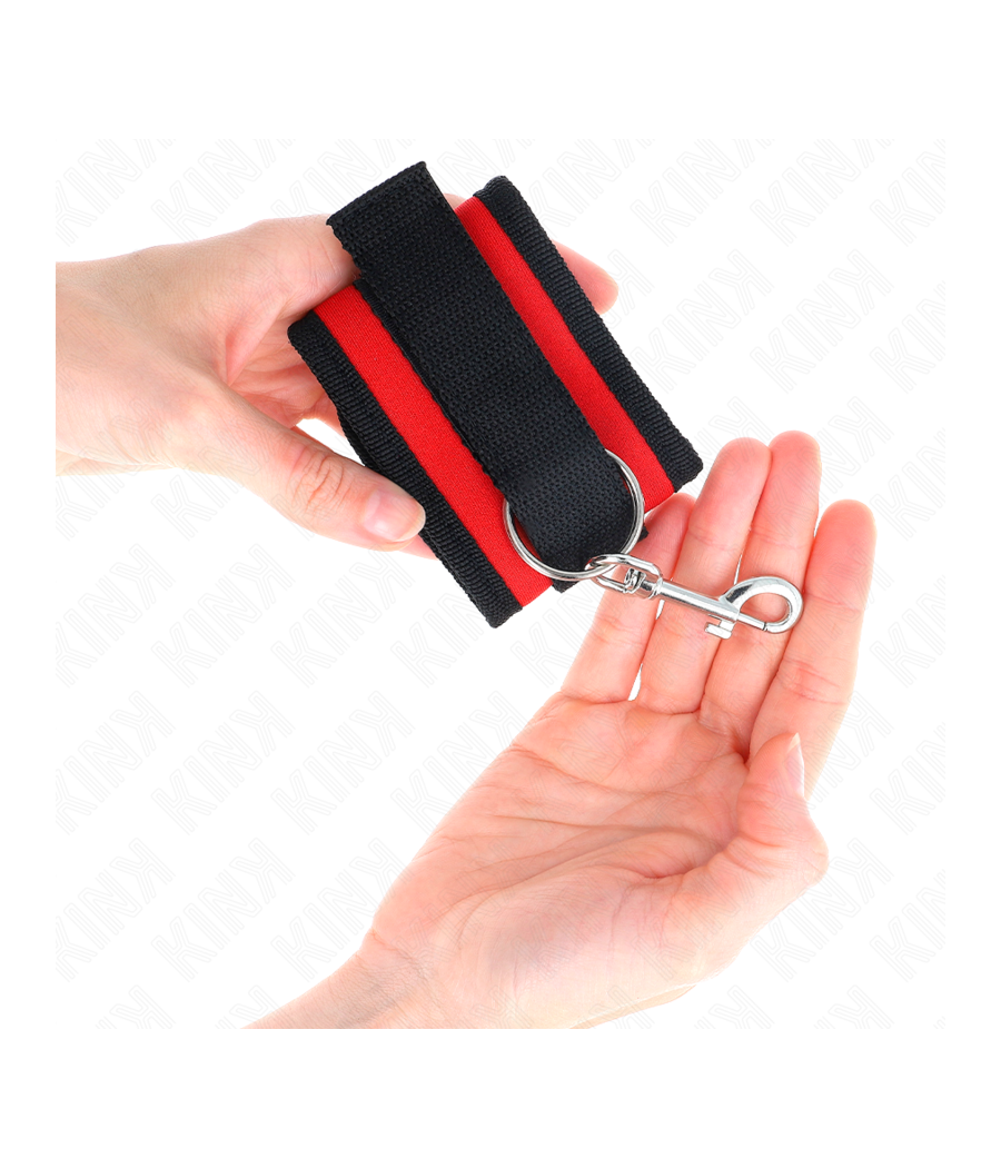 KINK - TENUTA DA POLSO IN NYLON HOOK&LOOP ROSSO-NERO MODELLO 2 REGOLABILE 18-35 CM X 6 CM
