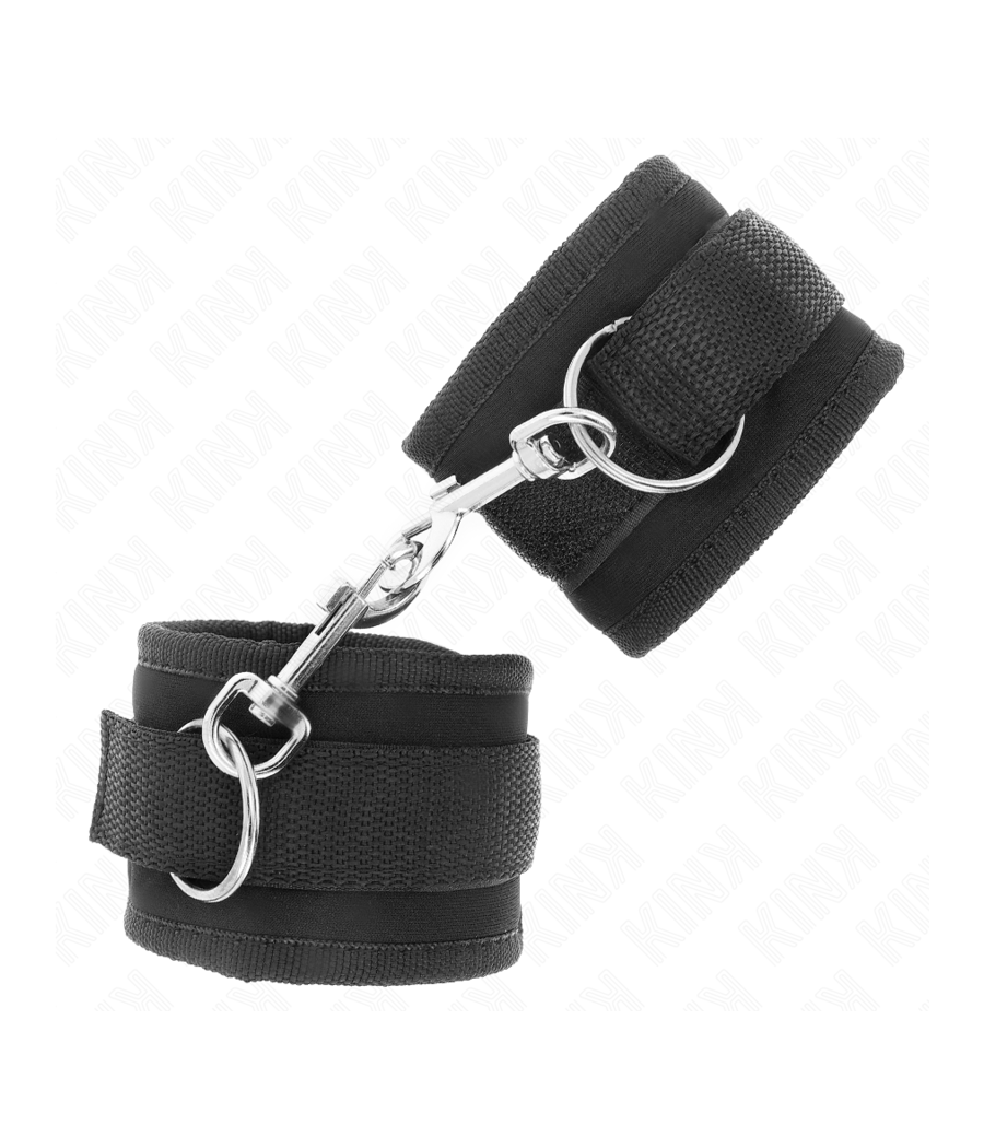 KINK - APPAREILS-POIGNETS À CROCHET ET BOUCLE EN NYLON NOIR MODÈLE 2 RÉGLABLE 18-35 CM X 6 CM