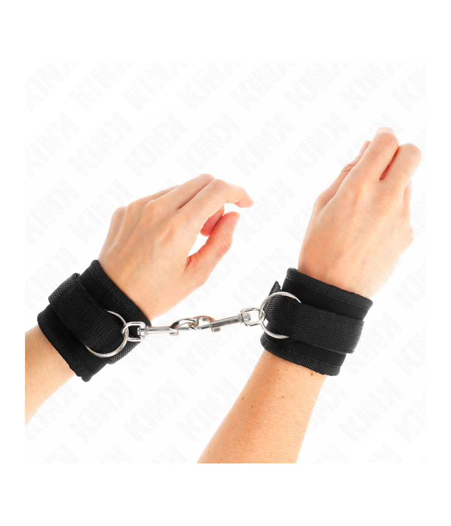 KINK - NYLON BIND-HANDHANDFESSELN MIT KLETTVERSCHLUSS, SCHWARZ, MODELL 2, VERSTELLBAR, 18-35 CM X 6 CM