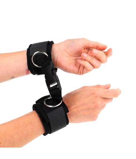 KINK - NEOPRENE HOOK&LOOP FASTENER WRIST RESTRAINTS BLACK ADJUSTABLE 22-34 CM