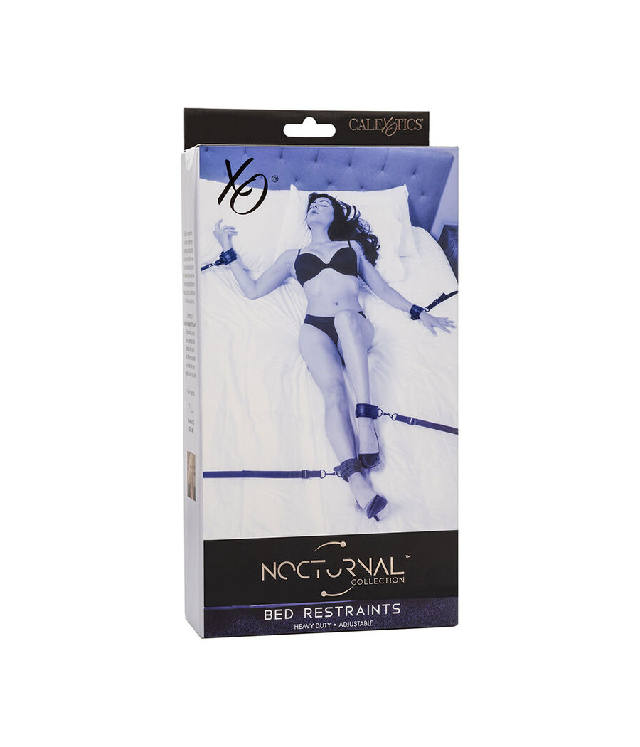 CALEXOTICS - NOCTURNAL RESTRICCIONES DE CAMA CUERO AJUSTABLE NEGRO