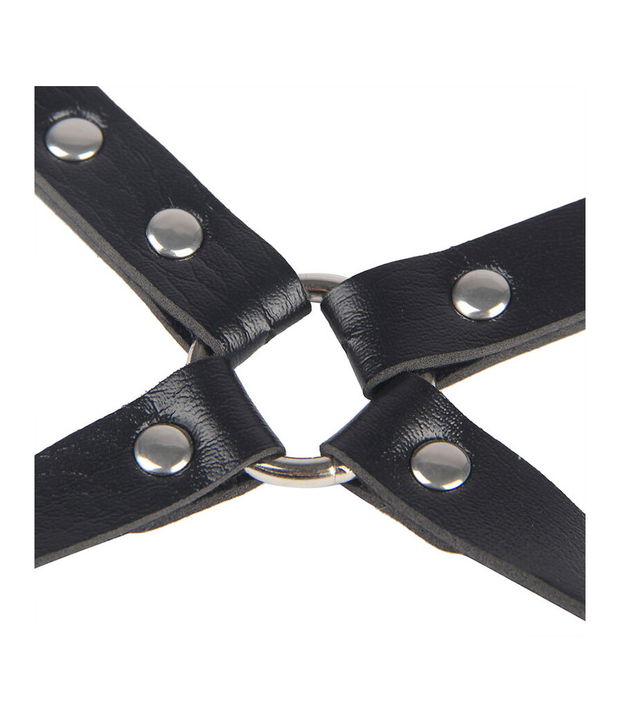 SUBBLIME - 953690 HANDSCHELLEN MIT BONDAGE-GÜRTEL SCHWARZ EINE GRÖSSE