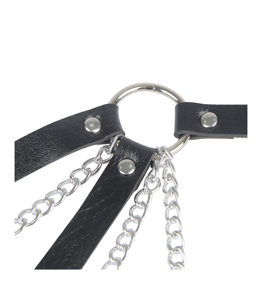 SUBBLIME - 953713 PUNK BONDAGE BELT METAL BUCKLE BLACK ONE SIZE