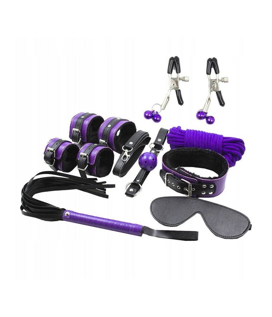 SECRETPLAY - BDSM SET 8PCS PURBLE / BLACK.