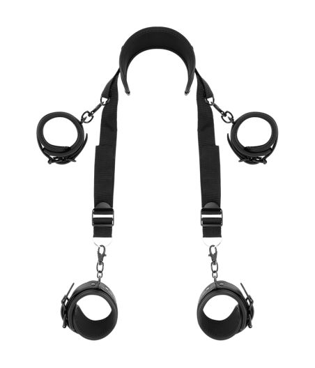 FETISH SUBMISSIVE - POSIZIONE MASTER CON 4 MANETTE RIVESTITE IN NOPRENE