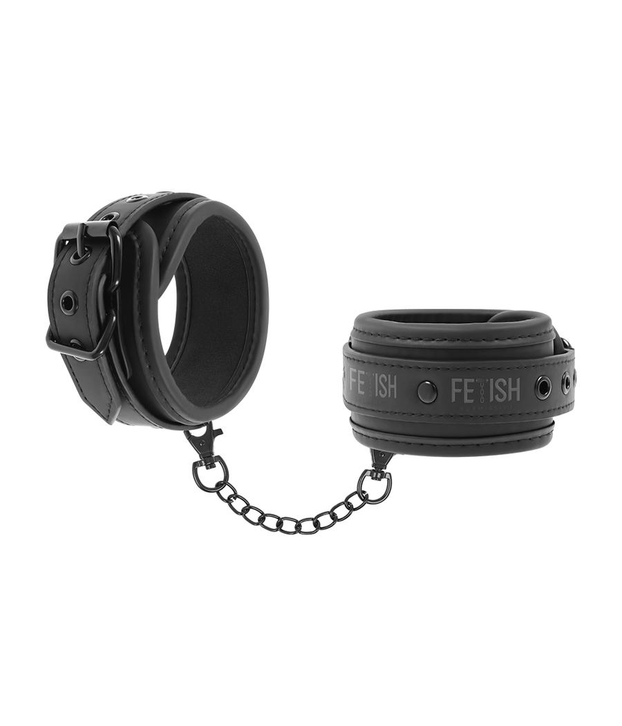 FETISH SUBMISSIVE - VEGAN LEATHER HANDCUFFS WITH NOPRENE LINING