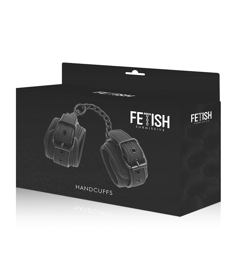 FETISH SUBMISSIVE - VEGAN LEATHER HANDCUFFS WITH NOPRENE LINING