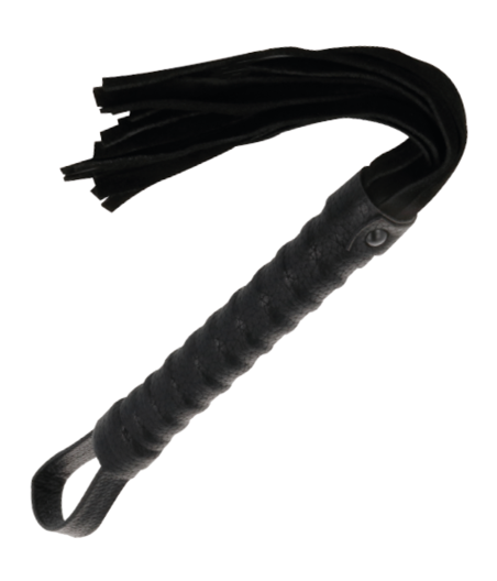 DARKNESS - LÁTIGO BONDAGE NEGRO CON MANGO DE PIEL