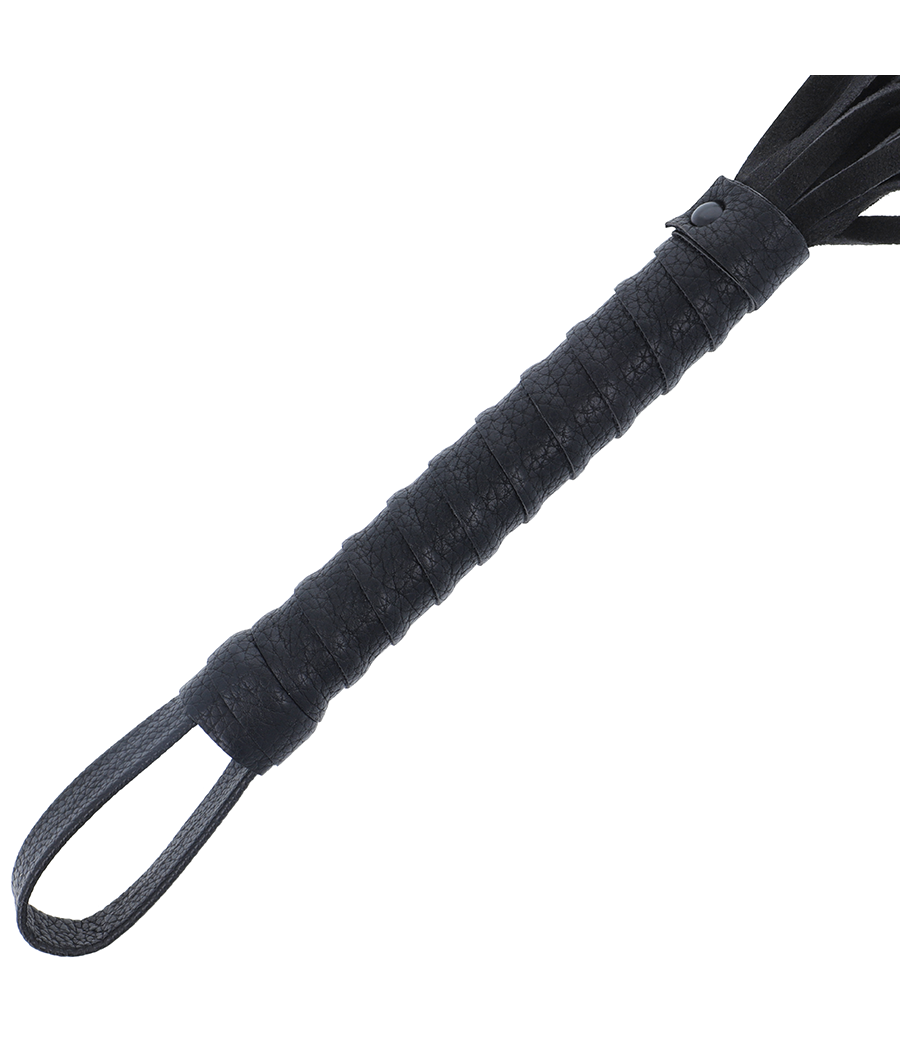 DARKNESS - LÁTIGO BONDAGE NEGRO CON MANGO DE PIEL