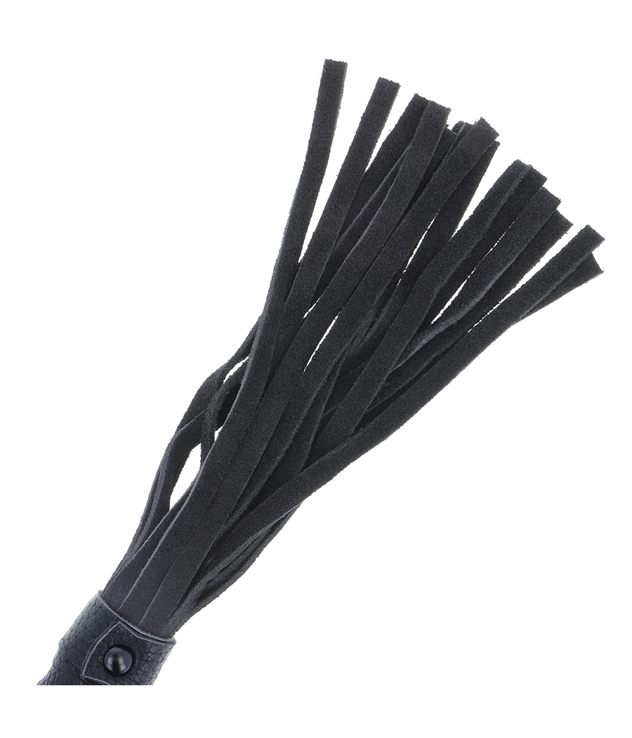 DARKNESS - BLACK BONDAGE WHIP WITH LEATHER HANDLE