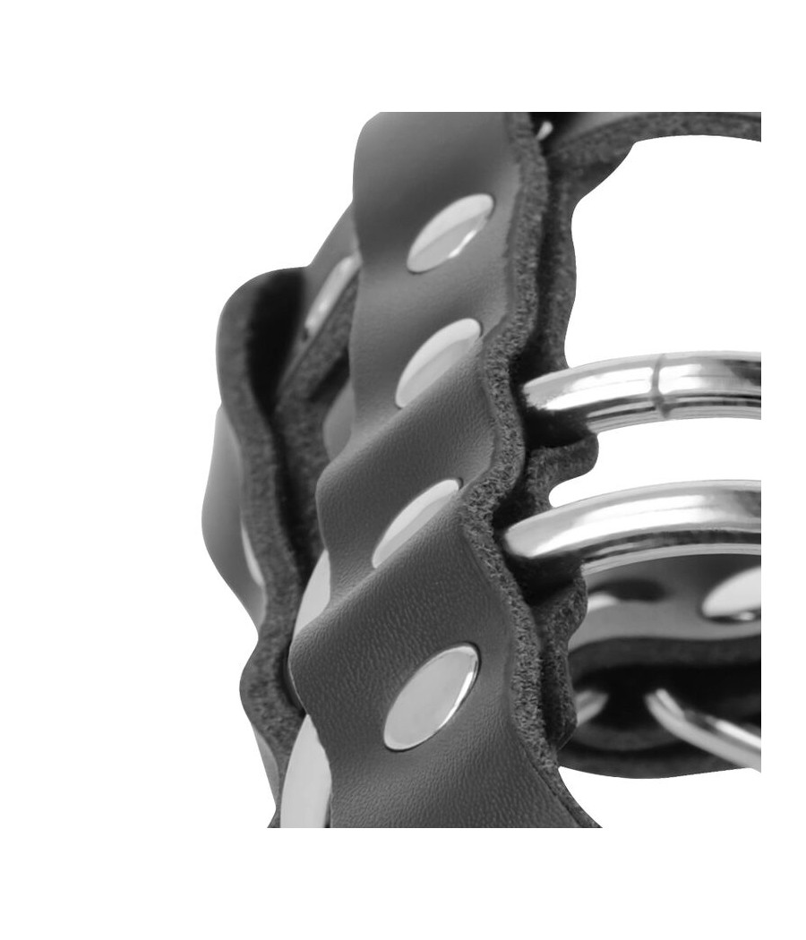 DARKNESS - LEATHER CHASTITY CAGE WITH LOCK