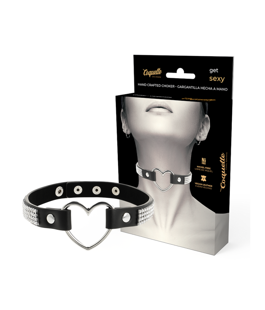 COQUETTE CHIC DESIRE - VEGANES LEDER-HALSBAND MIT HERZ