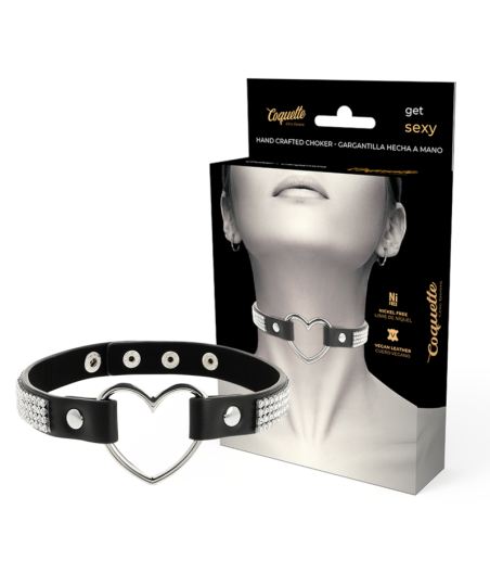 COQUETTE CHIC DESIRE - VEGANES LEDER-HALSBAND MIT HERZ