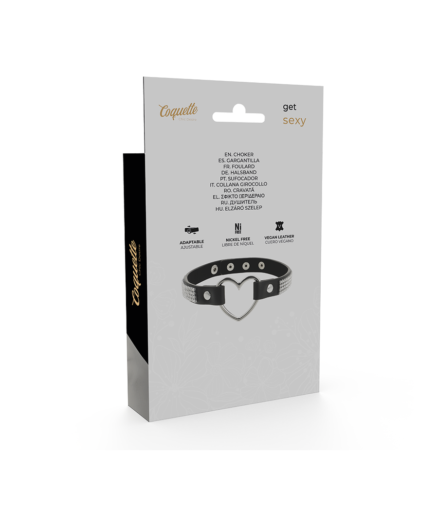 COQUETTE CHIC DESIRE - GARGANTILHA DE COURO VEGANO COM CORAO
