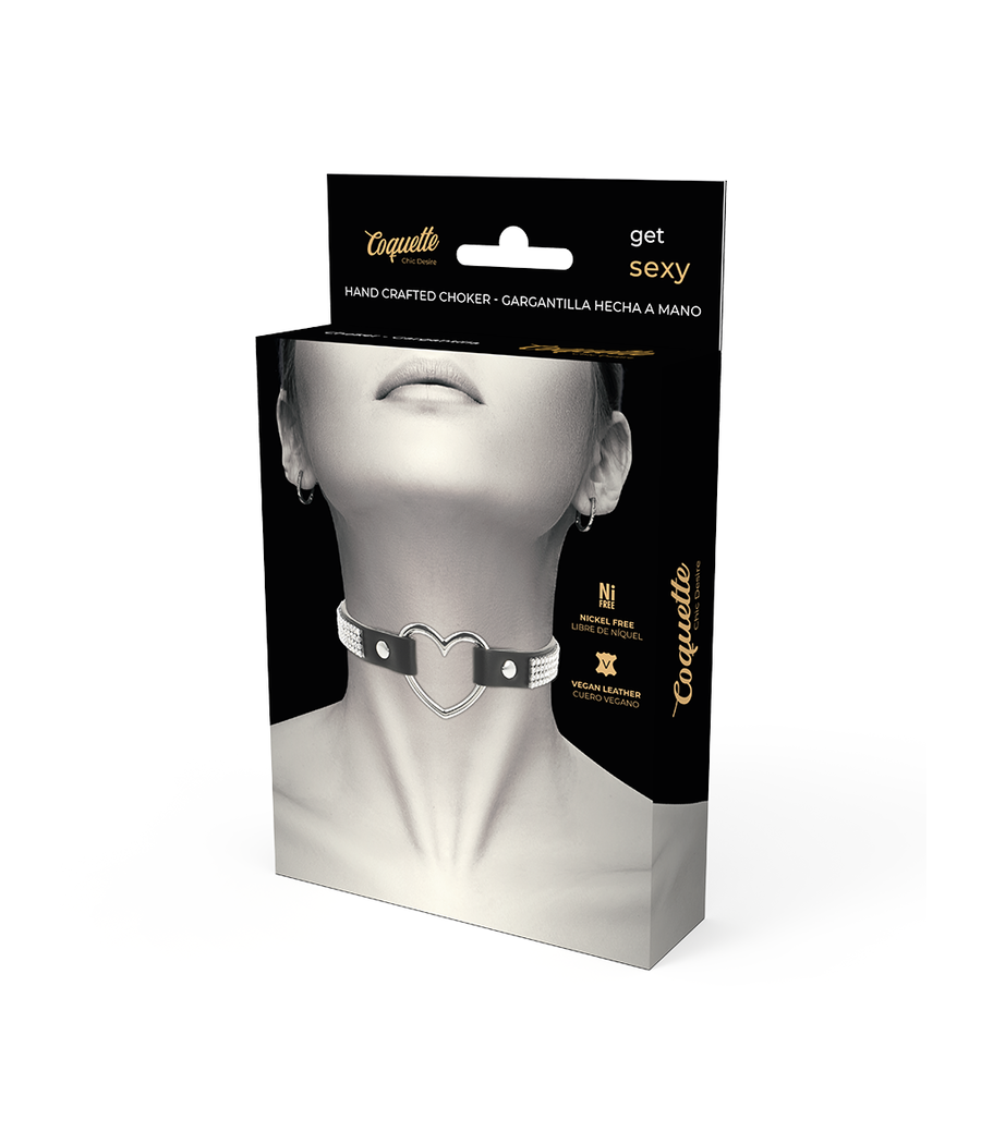 COQUETTE CHIC DESIRE - CHOKER CUERO VEGANO CORAZON