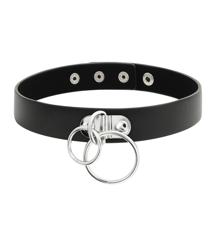 COQUETTE CHIC DESIRE - DOPPELRING-HALSBAND AUS VEGANEM LEDER