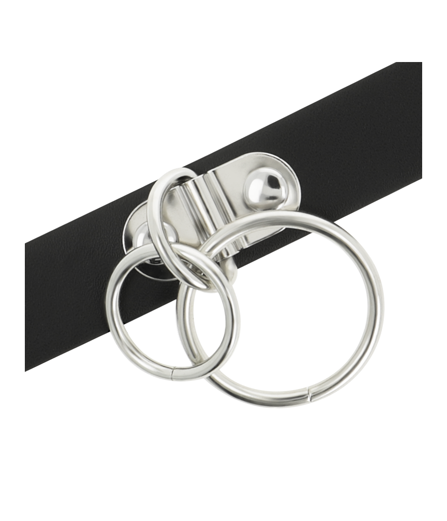 COQUETTE CHIC DESIRE - RAS DE COU DOUBLE ANNEAU EN CUIR VÉGAN