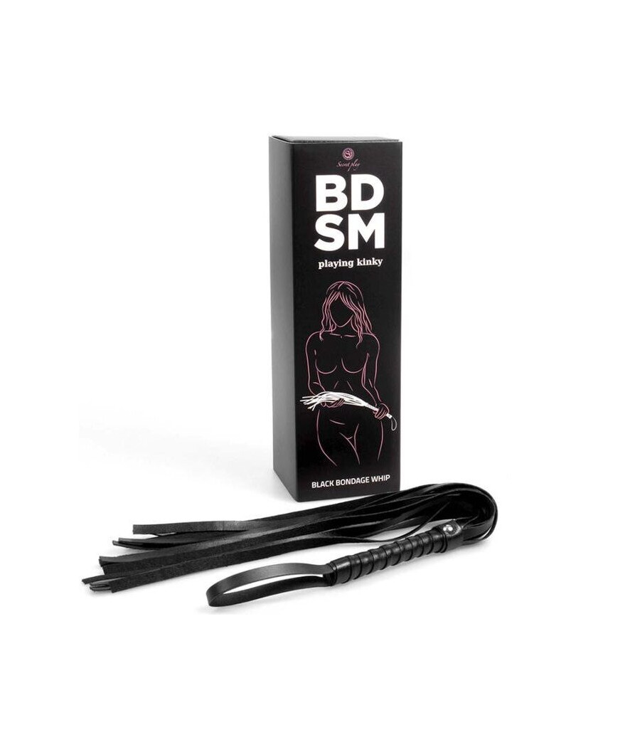 SECRETPLAY - CHICOTE BLACK BONDAGE COLEÇÃO BDSM
