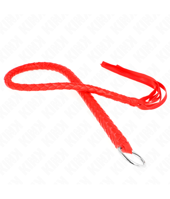 KINK - SNAKE WHIP WITH RED HAND RING 65 CM